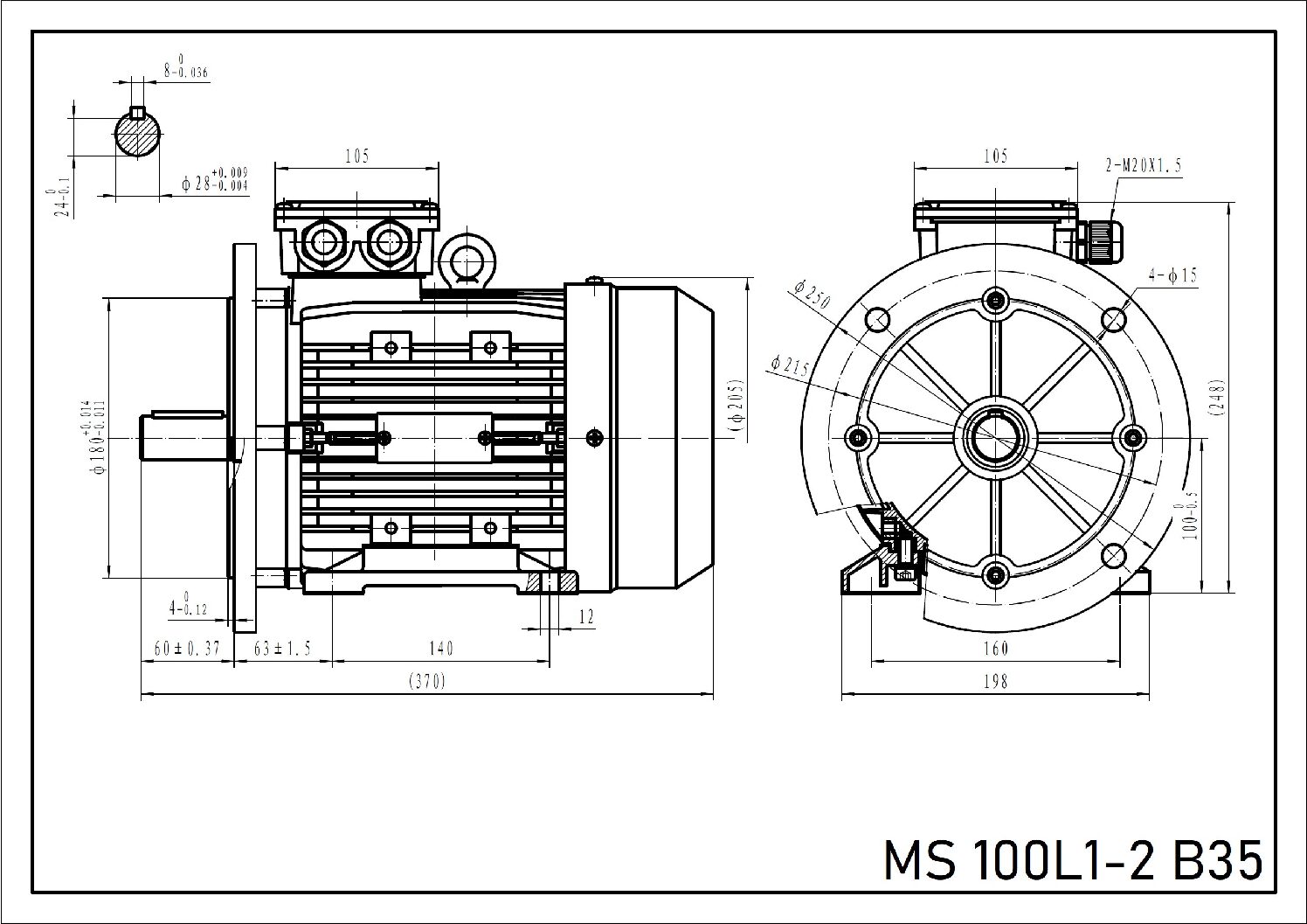 Silnik trójfazowy 3 kW 2840 obr min MS 100L1-2 - obrazek 3