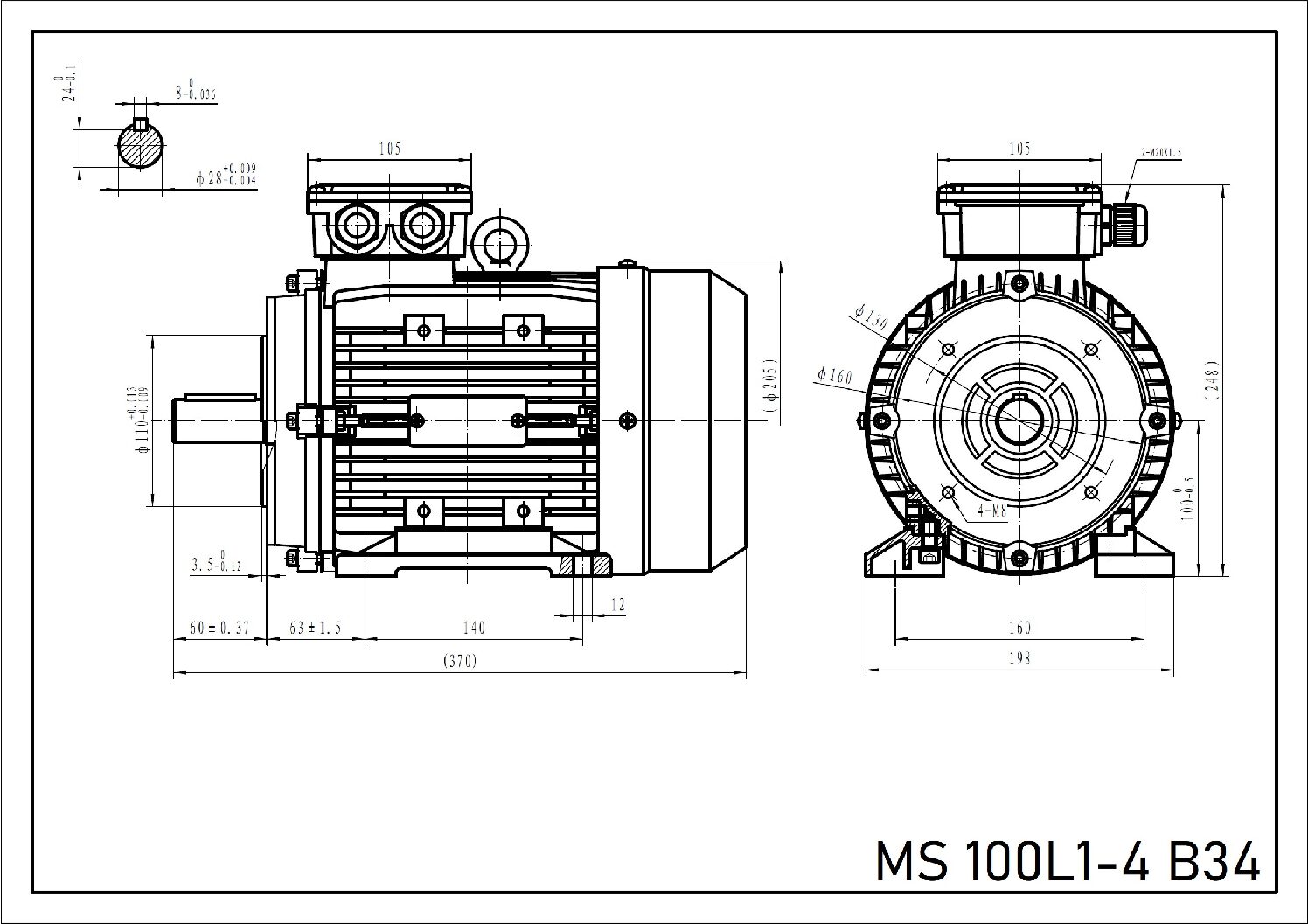 Silnik trójfazowy 2,2 kW 1420 obr min MS 100L1-4 - obrazek 3