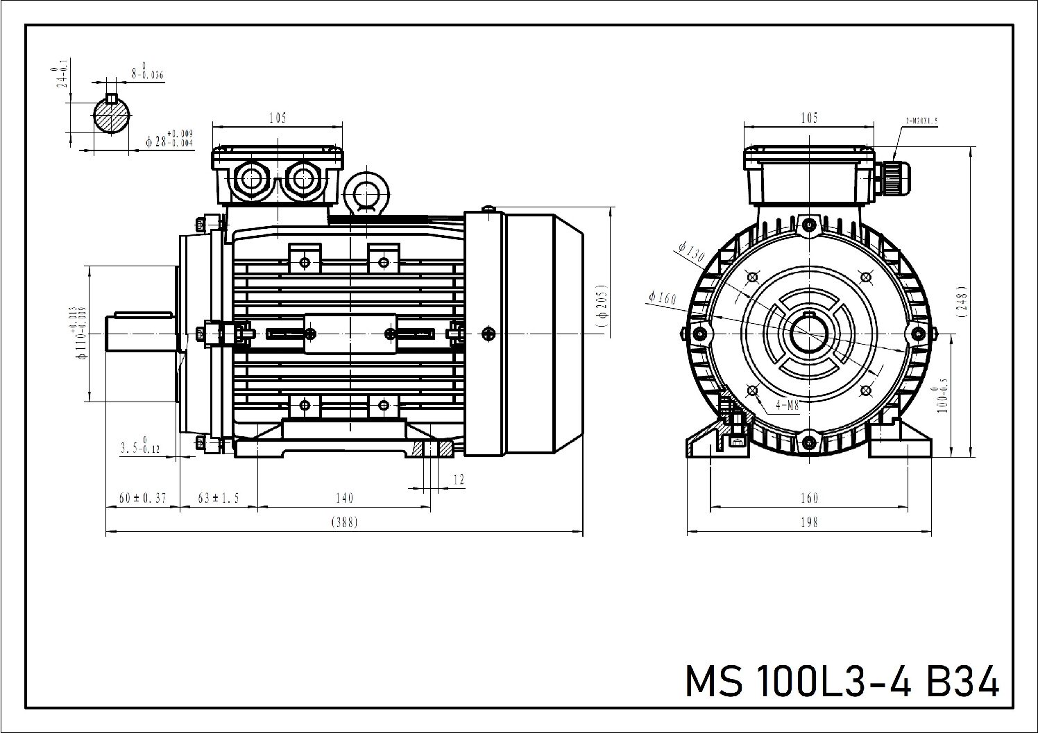 Silnik trójfazowy 4 kW 1430 obr min MS 100L3-4 - obrazek 3