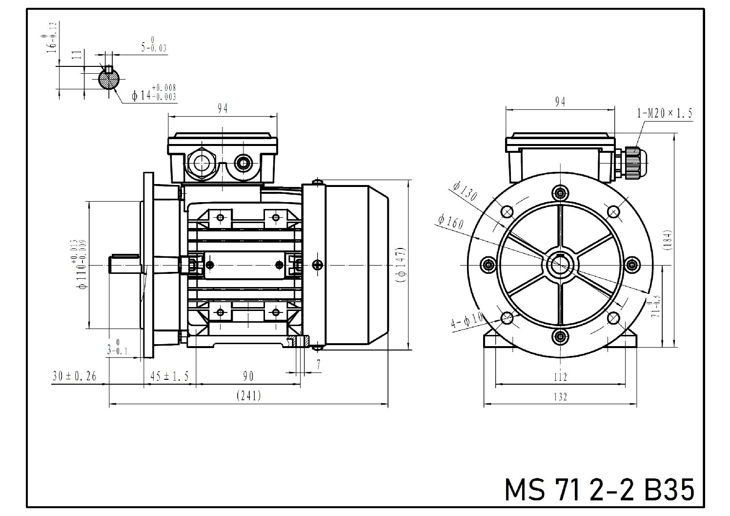 Silnik trójfazowy 0,55 kW 2760 obr min MS 71 2-2 - obrazek 3