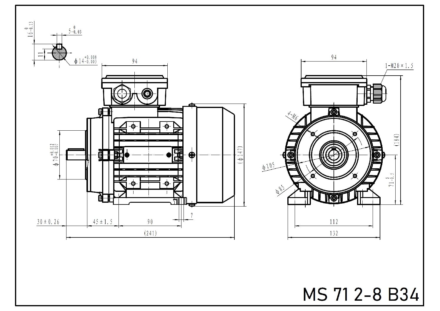 Silnik elektryczny 0,12 kW 690 obr min MS 71 2-8 - obrazek 3