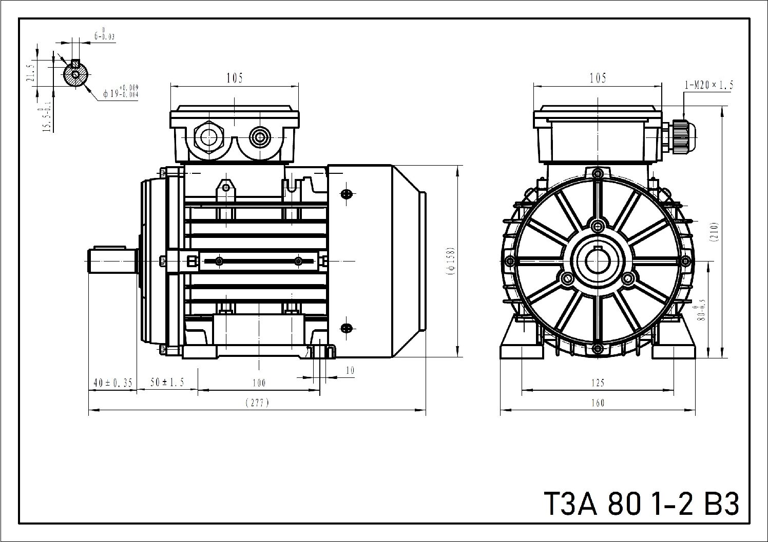 Silnik trójfazowy 0,75 kW 2890 T3A 80 1-2 IE3 - obrazek 3