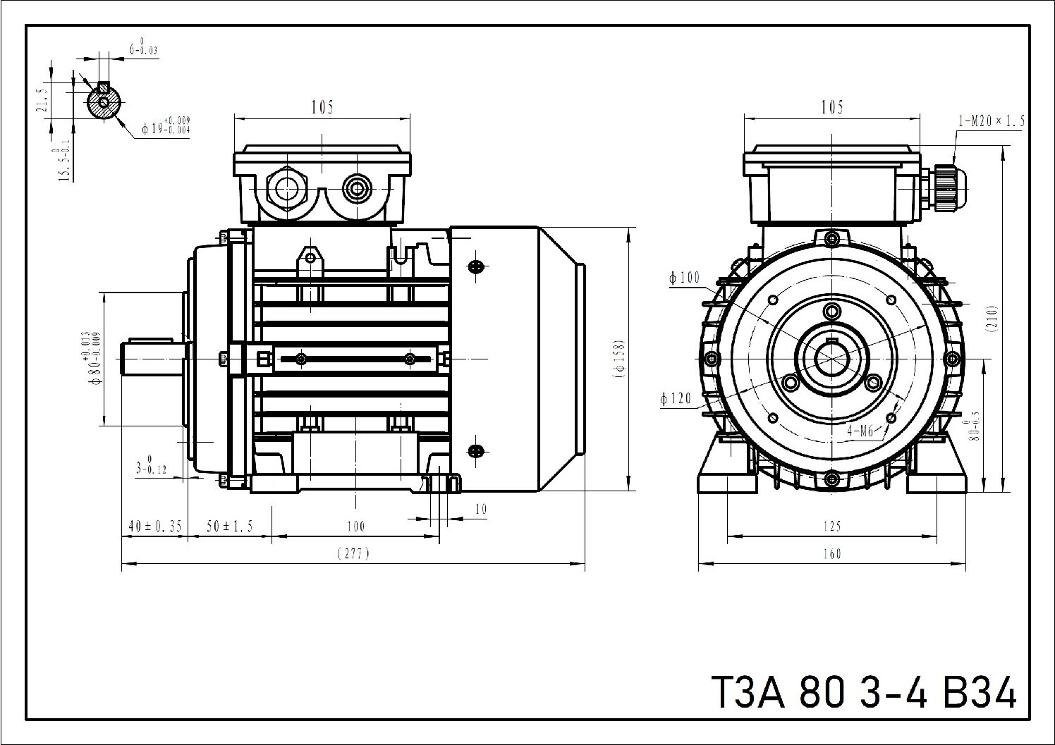 Silnik elektryczny 1,1 kW 1430 T3A 80 3-4 IE3 - obrazek 3