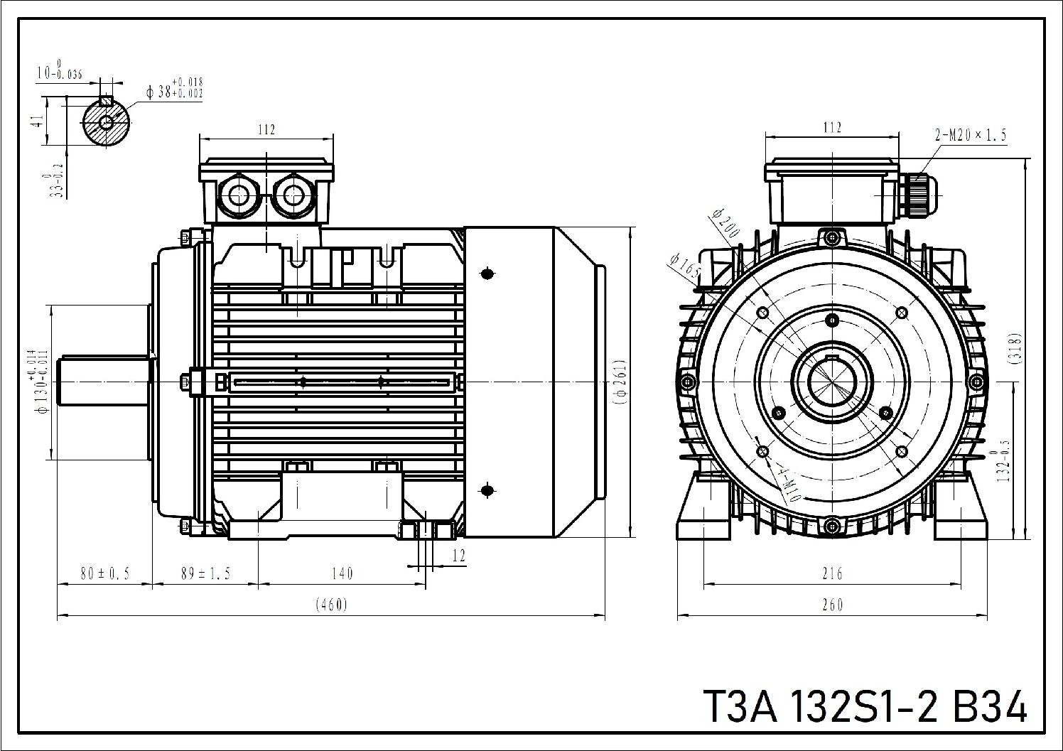 Silnik trójfazowy 5,5 kW 2930 T3A 132S1-2 IE3 - obrazek 3
