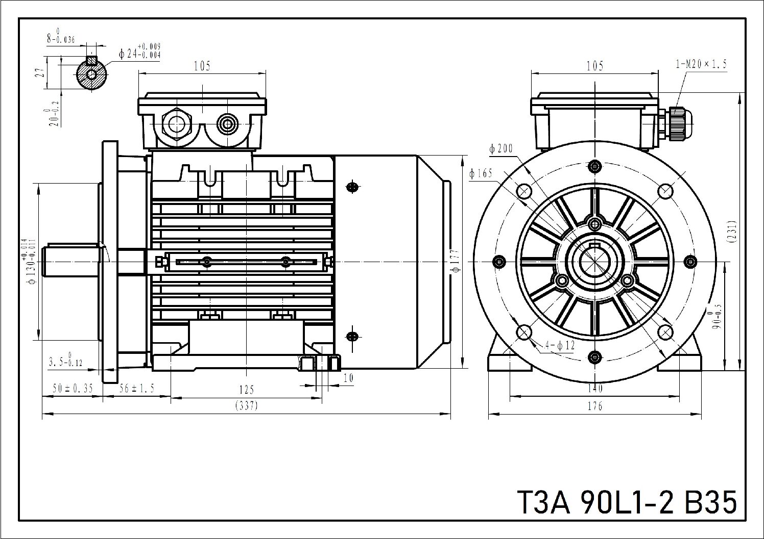 Silnik trójfazowy 2,2 kW 2910 T3A 90L1-2 IE3 - obrazek 3